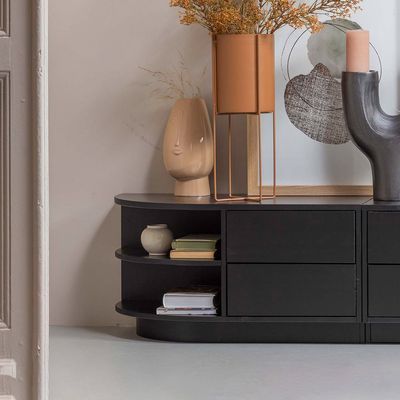 WOOOD Exclusive TV-meubel 'Finca' Links, Mat zwart, 78cm