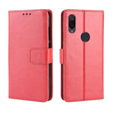 Retro Crazy Horse textuur horizontale Flip lederen case voor Xiaomi Redmi 7 met houder & kaartsleuven & fotolijstjes (rood)