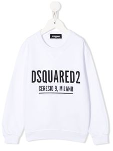 DSQUARED2 KIDS sweat en coton à logo imprimé - Blanc