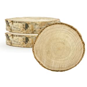 Naamkaartjes hout - 3x - Bruiloft - 6 stuks - 5-7 cm - berkenhout