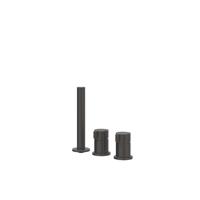 Badrandcombinatie IVY Tribe 3-gats Mengkraan Met Uittrekbare Handdouche Zonder Uitloop RVS316 Geborsteld Carbon Black PVD