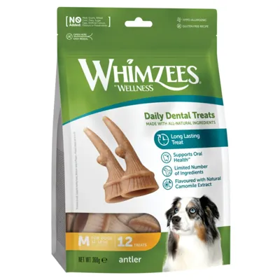 Whimzees Antler Stazak - Hondensnacks - 12 stuks Medium