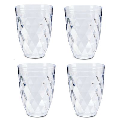 Leknes Drinkglazen/waterglazen met karaf 1.5 liter - kunststof - met 4 glazen 180 ml