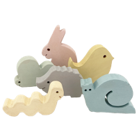 Papoose Toys Papoose Toys Pastel Wood Garden/6pc