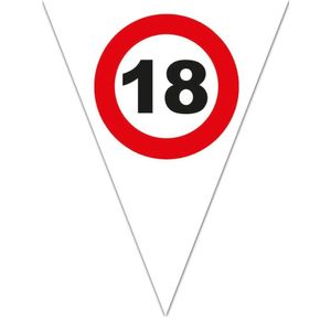 Vlaggenlijn Verkeersbord 18 Wit - 5 meter