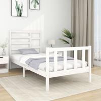 Bedframe massief hout wit 90x190 cm