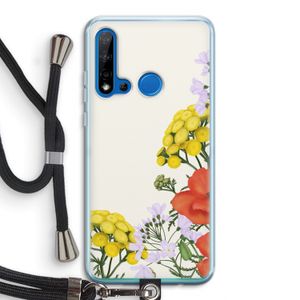 Wilde bloemen: Huawei P20 Lite (2019) Transparant Hoesje met koord