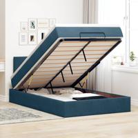 Ottoman bed met matras en LED's 120x200cm fluweel donkerblauw