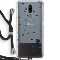 Blauwe stippen: LG G7 Thinq Transparant Hoesje met koord