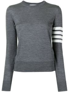 Thom Browne pull en laine mérinos à détails 4 bandes signature - Gris