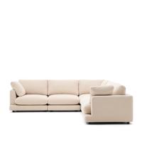 Kave Home 6-zits Hoekbank 'Gala' Chenille, kleur Beige