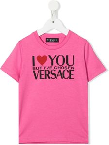 Versace Kids t-shirt en coton à logo imprimé - Rose