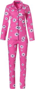 Roze doorknoop dames pyjama madelief