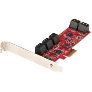 StarTech.com SATA PCIe Kaart, 10 Port PCIe SATA Uitbreidingskaart, 6Gbps, Low/Full Profile, Stacked