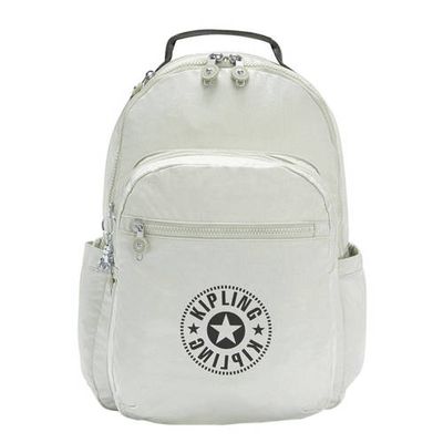 Kipling rugzak Seoul zilverkleurig Kipling rugzak Seoul zilverkleurig