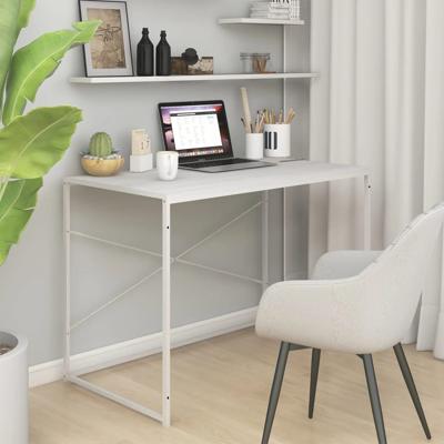 Computerbureau 110x60x70 cm bewerkt hout wit