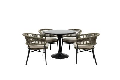 Qopps Gaona tuintafel met 4 Elysia dining tuinstoel Qopps Gaona tuintafel met 4 Elysia dining tuinstoel