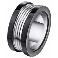 Mendes mannen ring Edelstaal Groeven Zilver Zwart-21mm