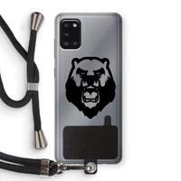 Angry Bear (black): Samsung Galaxy A31 Transparant Hoesje met koord