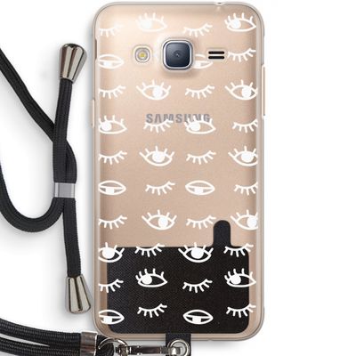 Eye pattern #3: Samsung Galaxy J3 (2016) Transparant Hoesje met koord