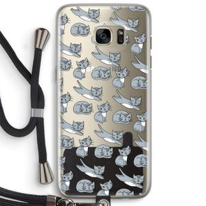 Poezen: Samsung Galaxy S7 Edge Transparant Hoesje met koord