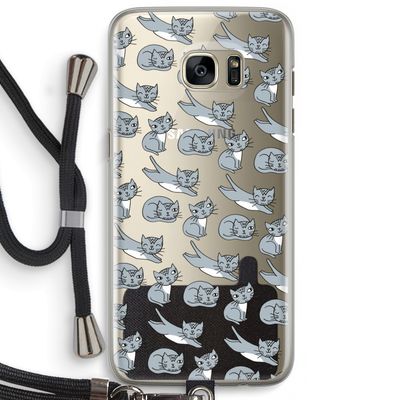Poezen: Samsung Galaxy S7 Edge Transparant Hoesje met koord
