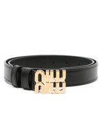 Miu Miu ceinture en cuir à boucle logo - Noir
