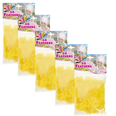 Sierveren - 250x - geel - 17 cm - knutselveertjes - decoratie/hobbymateriaal