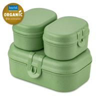 Koziol Bio-Circulair - Pascal Mini Lunchbox Set van 3 Stuks - Gerecycled Zonnebloemolie - Groen