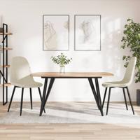 Eetkamerstoelen 2 st fluweel crmewit