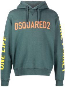 DSQUARED2 hoodie à slogan imprimé - Vert