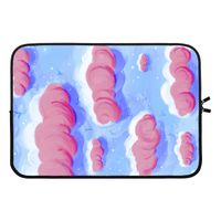 Roze wolken met vogels: Laptop sleeve 13 inch