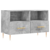 The Living Store TV-meubel - Betongrijs - 80 x 36 x 50 cm - Bewerkt hout en ijzer - thumbnail