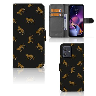 Telefoonhoesje | Met pasjeshouder | voor Motorola Moto G54 Leopards