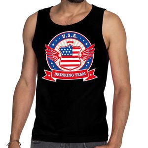 USA drinking team tanktop / mouwloos shirt zwart heren 2XL  -