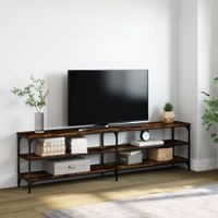 Tv-meubel 180x30x50 cm bewerkt hout metaal gerookt eikenkleurig