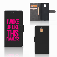Nokia 3.1 (2018) Hoesje met naam Woke Up - Origineel Cadeau Zelf Maken | Portemonnee hoesje Nokia 3.1 (2018) Hoesje met naam Woke Up - Origineel Cadeau Zelf Maken | Portemonnee hoesje