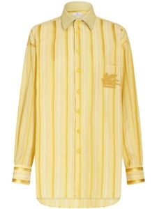 ETRO chemise brodée à rayures - Jaune