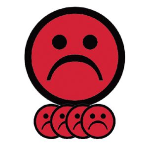 Magneet smiley 2.5 cm emotie bedroefd rood Magneet smiley 2.5 cm emotie bedroefd rood