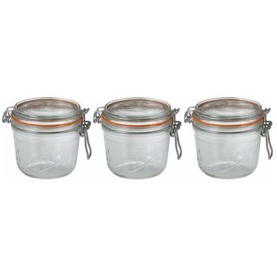 12x stuks weckpotten/inmaakpotten met beugelsluiting 500 ml