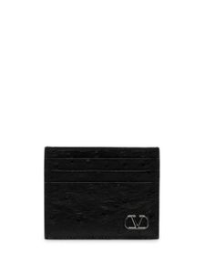 Valentino Garavani porte-cartes en cuir à détail VLogo Signature - Noir