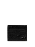 Valentino Garavani porte-cartes en cuir à détail VLogo Signature - Noir