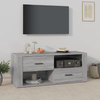 Tv-meubel 100x35x40 cm bewerkt hout grijs sonoma eikenkleurig - thumbnail
