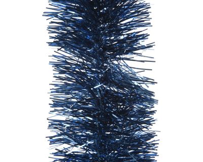 3 stuks! Guirlande lametta glans d10 cm en h270 cm nachtblauw - Decoris
