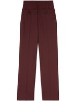 Off-White pantalon à effet double taille - Marron