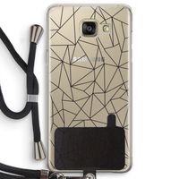 Geometrische lijnen zwart: Samsung Galaxy A5 (2016) Transparant Hoesje met koord
