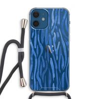 Blauwe nerven: iPhone 12 Transparant Hoesje met koord