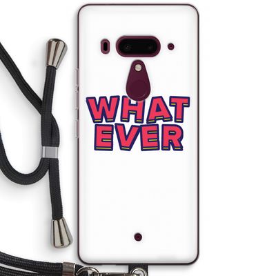 Whatever: HTC U12+ Transparant Hoesje met koord