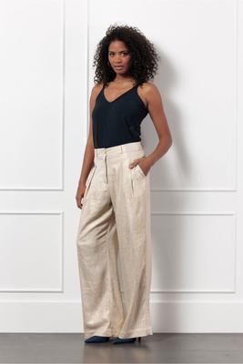 Riley gold linen trousers - gold - 12761