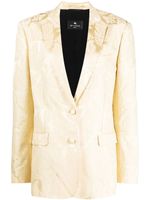 ETRO blazer boutonné à motif en jacquard - Jaune